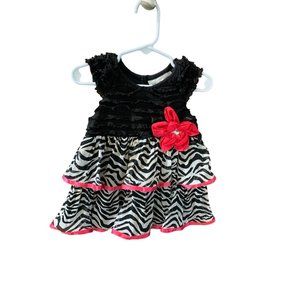 Rare Editions Girls Infant Baby Size 18 months Dress Tiered Tulle Top Zebra Tutu
